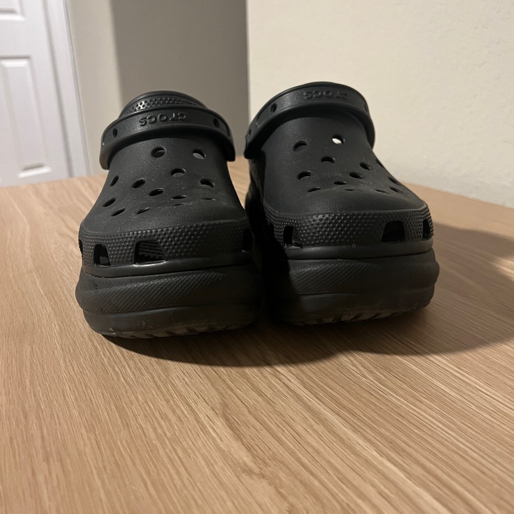 CROCS Platform Clogs in Black - Picture 2 of 6